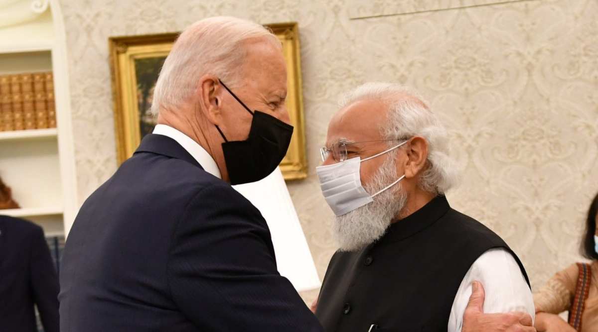 PM Narendra Modi with 
US President Joe Biden at the White House for bilateral engagement | (Photo: Twitter/@narendramodi)