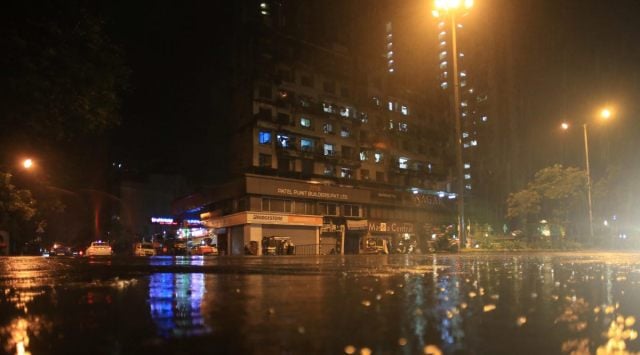 Rain lashes Navi Mumbai on Tuesday. (Express Photo by Amit Chakravarty)