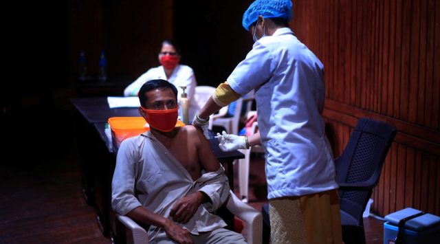 Vaccination in progress in Vashi. (Express Photo by Amit Chakravarty)