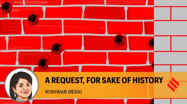 The other problem is that by levelling the land in an effort to beautify, we are actually tampering with the bullet holes which are all around in the surrounding buildings and walls. (Illustration: C R Sasikumar)