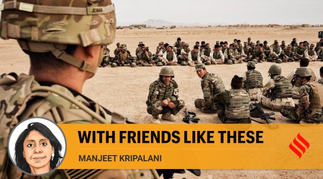 American soldiers overseeing training of their Afghan counterparts at Camp Bastion in Helmand Province, Afghanistan in 2016. (File Photo/The New York Times)