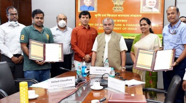 The MoUs were signed in presence of Agriculture Minister Narendra Singh Tomar (Twitter/Narendra Singh Tomar)