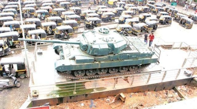 Following its installation at the station, the tank used to attract several tourists who would click pictures with it. (Express photo by Deepak Joshi)