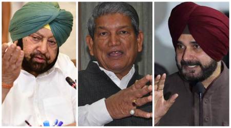 Capt Amarinder Singh, Harish Rawat and Navjot Singh Sidhu