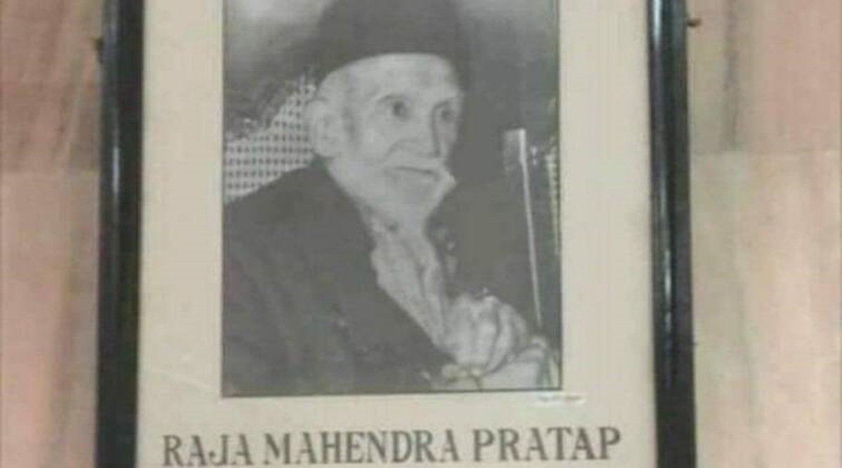 AMU has a photograph of Raja Mahendra Pratap Singh in its main library, the Maulana Azad Library. (Express file photo)