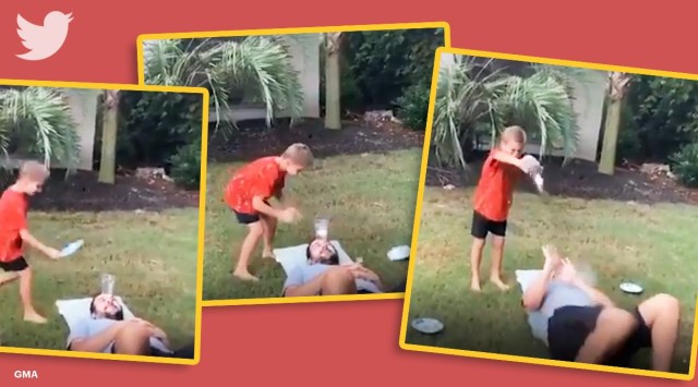 boy tries experiment, boy egg drop challenge, 7 year old boy Georgia, boy viral egg challenge, trending, indian express, indian express news