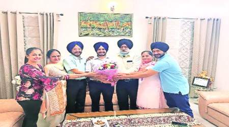 Dilpreet Singh, a mechanical engineer from Punjab Engineering College (PEC), Chandigarh,  had earlier got selected in 2019 as a tehsildar in PCS exam. Earlier this year, he got selected as PCS (Executive).  He is currently under training in Chandigarh (Express photo)