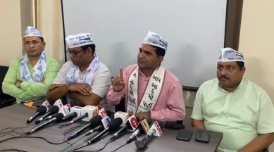 BJP temple demolition, temple demolition in surat, temple demolition by bjp, aap vs bjp, aap on surat temple demolition, india express