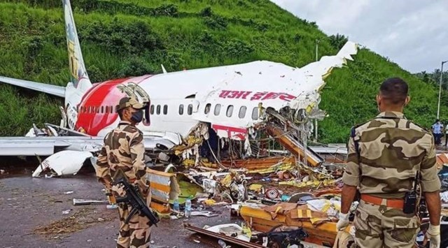 Mangled remains of the Air India Express flight after it skidded off the runway while landing in Kozhikode. (File)