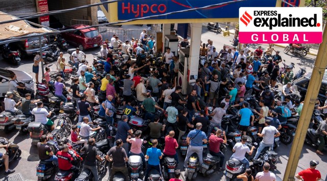 Motorcycle drivers wait to get fuel at a gas station in Beirut, Lebanon, August 31, 2021. (AP Photo/ Hassan Ammar)