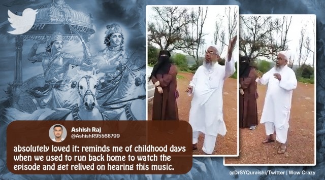 mahabharat title song, mahabharat introduction, br chopra mahabharat song, muslim man sing mahabharat title track, viral videos, indian express