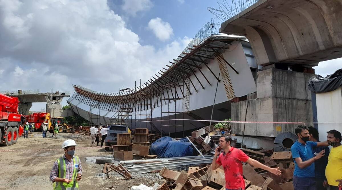 Underconstruction bridge collapse Day after, contractor and project