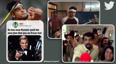 neeraj chopra cred ad viral video, Neeraj Chopra’s javelin auction, neeraj chopra gold tokyo olympics, tokyo olympics 2021, trending, indian express, indian express news