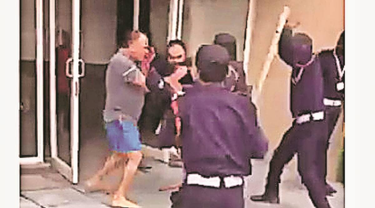 Video captures guards beating Noida society resident, FIR filed