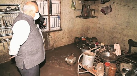 CM Bhupendra Patel during his visit to Jamnagar. (Express Photo)