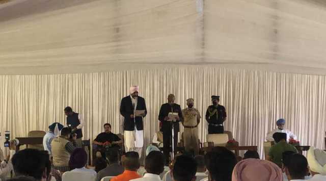 Manpreet Badal takes oath as Punjab cabinet minister.