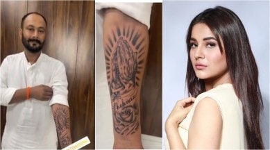 shehnaaz gill, father tatoo