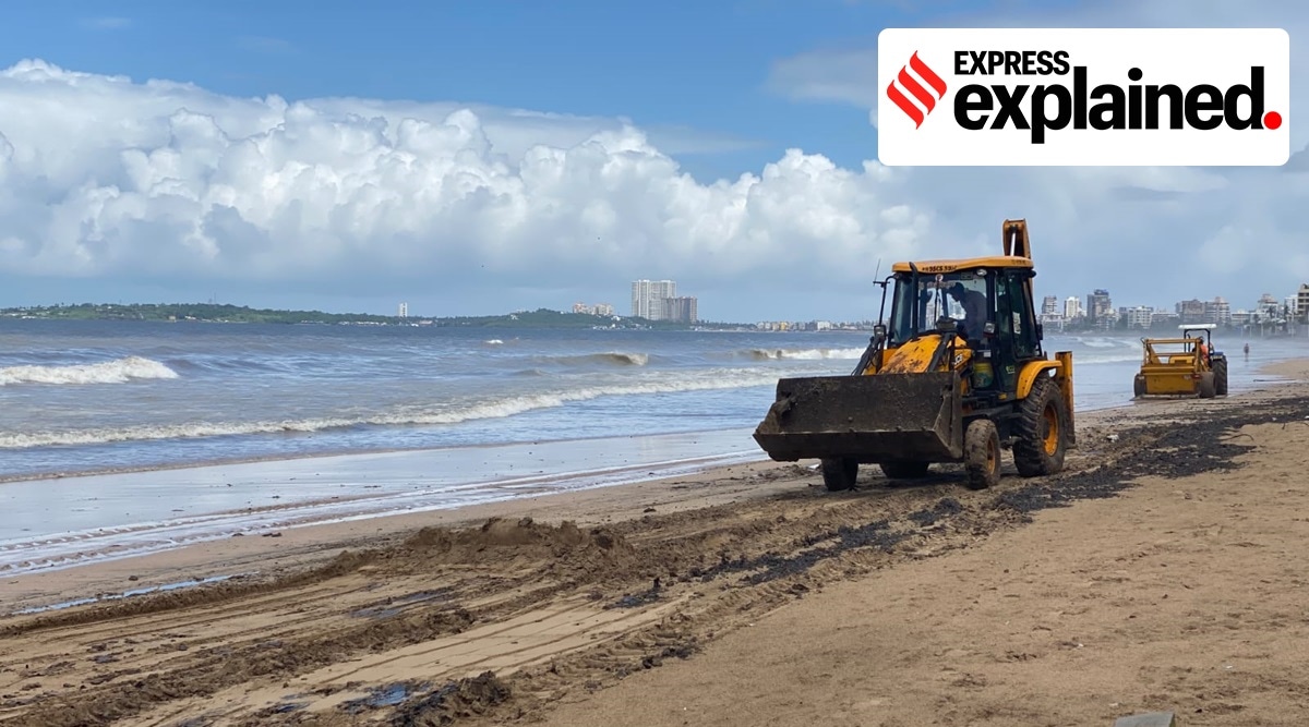 Tarballs, Mumbai beaches tarballs, Juhu beach tarball, Cuffe Parade tarball, Mumbai news, Indian Express