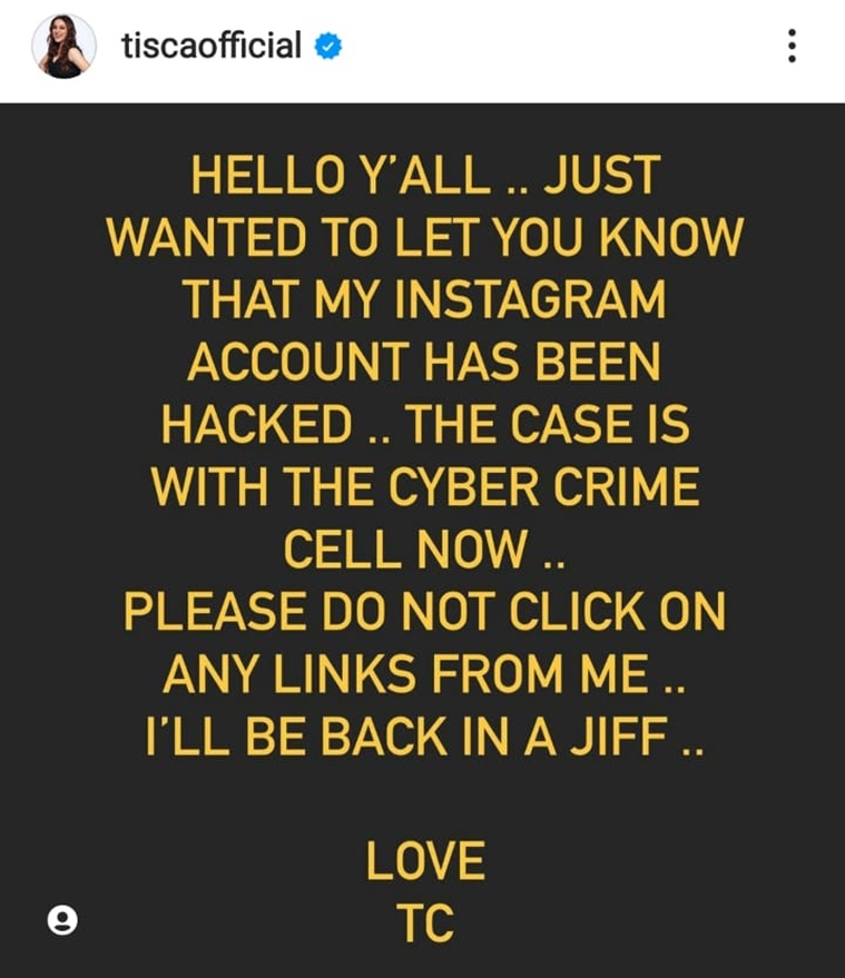 tisca chopra instagram account
