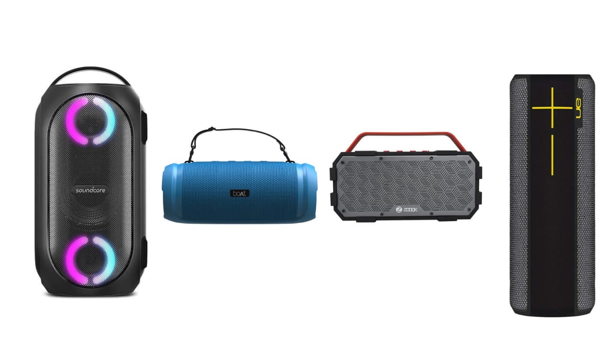 Best party speakers, party speakers under 10000, Anker Soundcore Rave Mini, Boat Stone 1500, Zoook Rocker Torpedo, LG XBOOM GO PL5, Bluetooth speakers under 10000