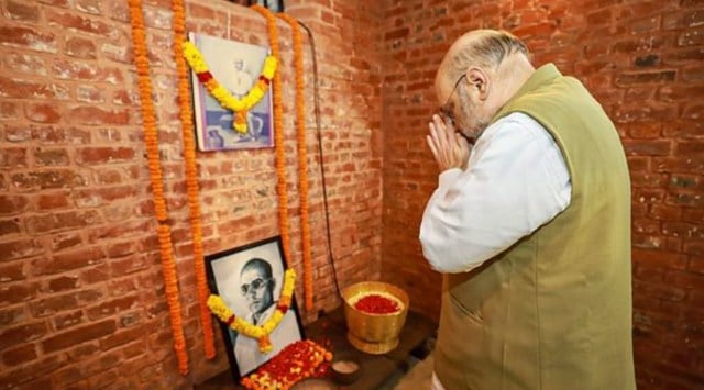  Union Home Minister Amit Shah pays tribute to Vinayak Damodar Savarkar at the Cellular Jail at Andaman & Nicobar Islands, Friday, Oct. 15, 2021. (PTI Photo)