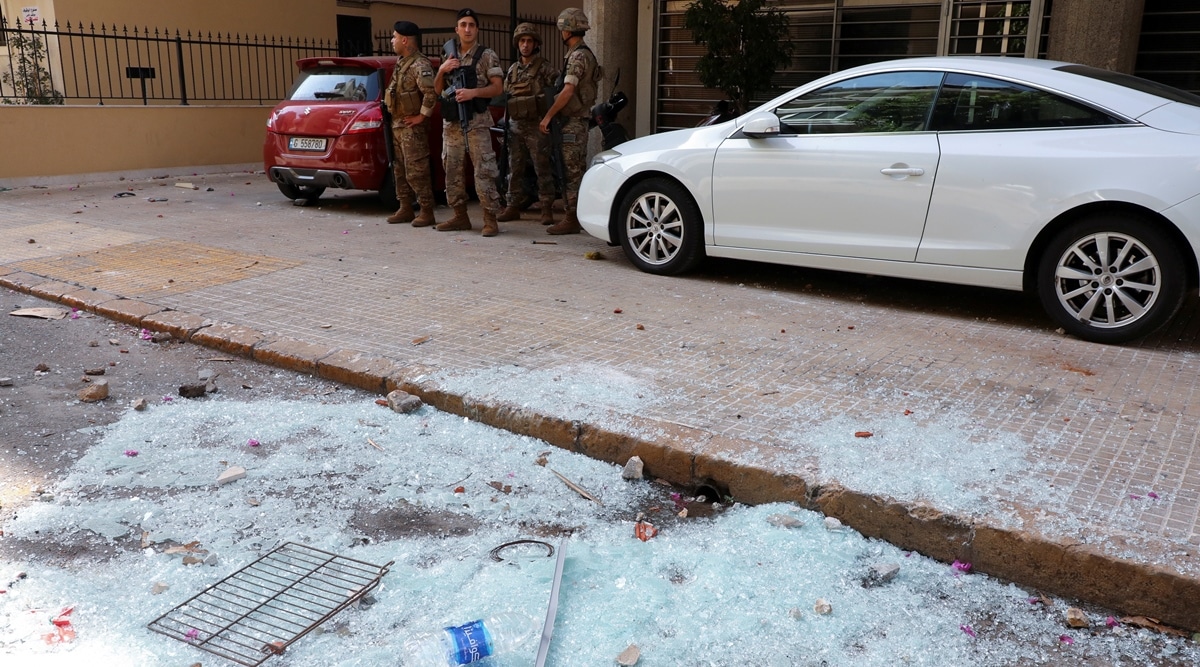 Beirut news, Beirut protest shooting, Beirut blast judge protest, Beirut shooting news, indian express world news