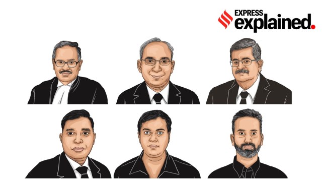 From top left, clockwise: Justice Ravendran, Alok Joshi, Sundeep Oberoi, Dr Chaudhary, Dr Gumaste and Dr Prabaharan P (Illustrations: Suvajit Dey)