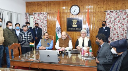 Amit Shah visited Jammu and Kashmir for the first time since its special status was scrapped in 2019. (Twitter/Amit Shah)