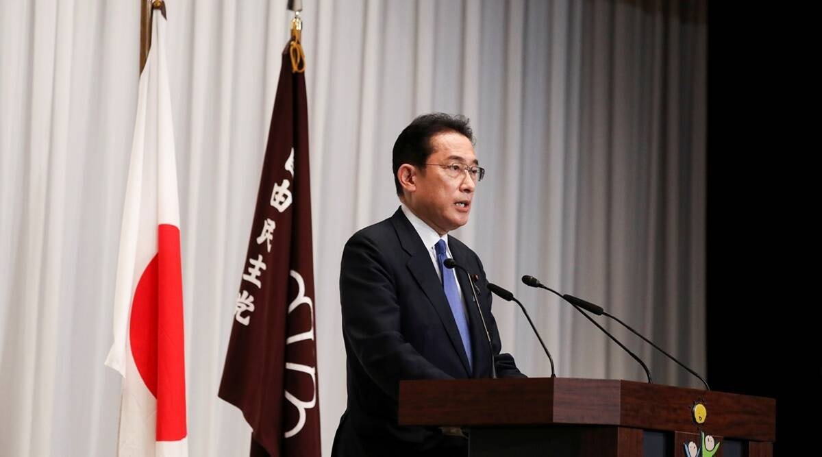 Fumio Kishida speaks during a press conference at the Liberal Democratic Party (LPD) headquarters after he was elected as the party president in Tokyo, Japan. (Reuters)