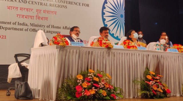 Western and Central Region joint Regional Official Language Conference in Margao on Friday. (Express Photo)
