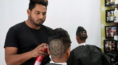 Punjabi barber siblings turn heads into canvasses by giving unusual haircuts,  see photos | Trending News,The Indian Express
