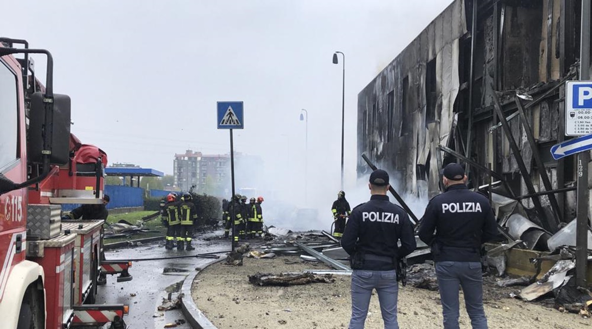 Italy plane crash, Milan plane crash, plane crash, Itali, Milan, French, World news, Indian express, Indian express news, current affairs