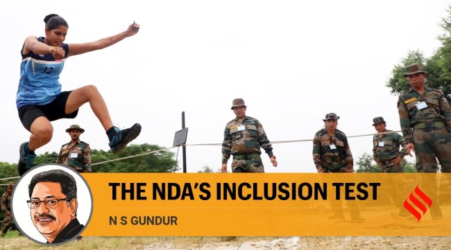 Participants take part in a physical test of Indian Army's women military police recruitment in Lucknow (Express photo by Vishal Srivastav)