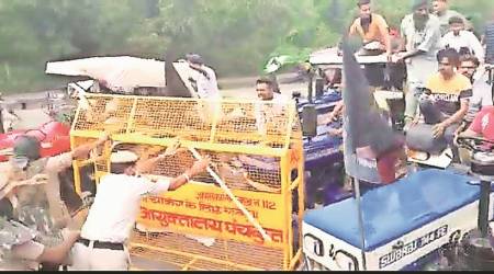 The protesters also blocked other roads, stationing trucks loaded with paddy in the middle of roads. (File)