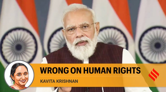 Prime Minister Narendra Modi addressing the National Human Rights Commission (NHRC) Foundation Day program (Twitter/BJP)