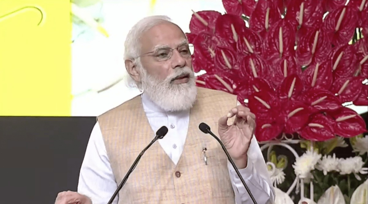 PM modi launches Swachh Bharat Mission-Urban (SBM-U) 2.0 and Atal Mission for Rejuvenation and Urban Transformation 2.0. (Screen grab from PM Modi's speech)
