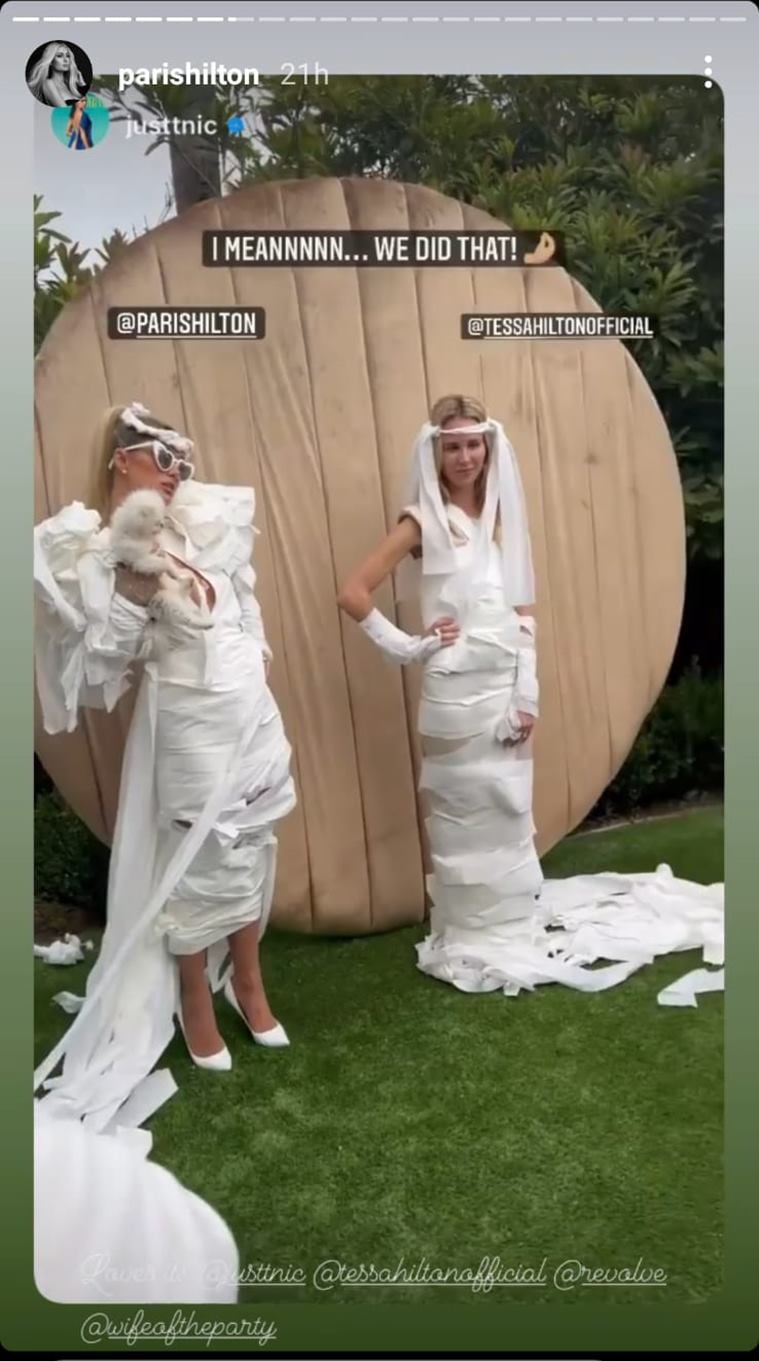 Paris Hilton Rocks Toilet Paper Wedding Dress at Her Bridal Brunch