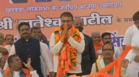 Sachin Birla, 40, had won the Assembly election on a Congress ticket from the Badwah seat in Khargone district in 2018 by defeating BJP candidate Hitendra Singh Solanki by a margin of about 30,500 votes. (Twitter/Shivraj Singh Chouhan)