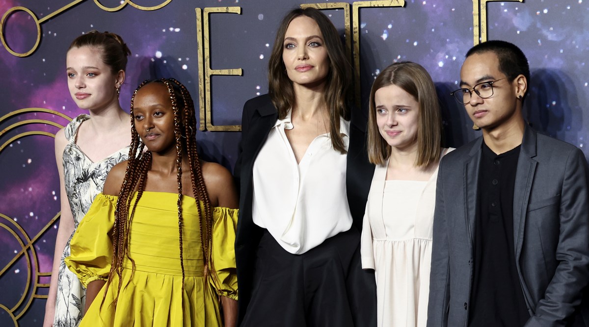 Angelina Jolie and Kids Zahara and Shiloh Go Glam for Another Premiere