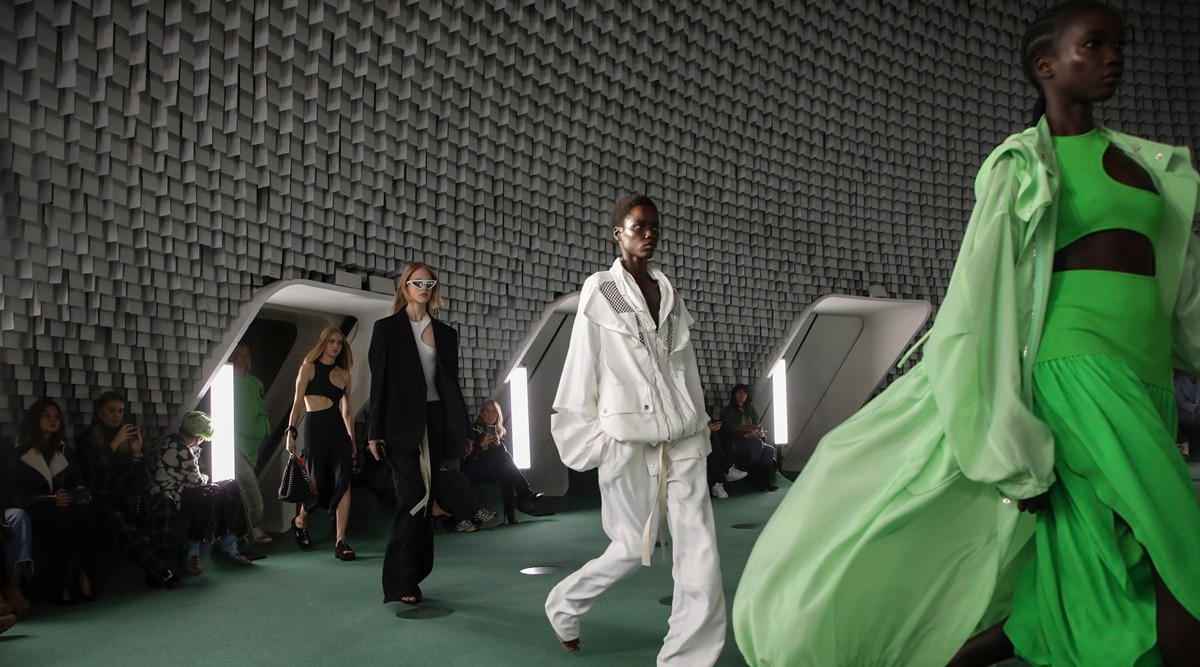 Hermes hosts fashion show at Paris airport hangar