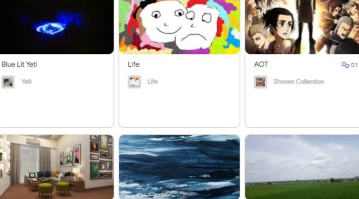 NFTs, or nonfungible tokens, are unique assets that can't be replaced with something else, (Screenshot: NFTically)