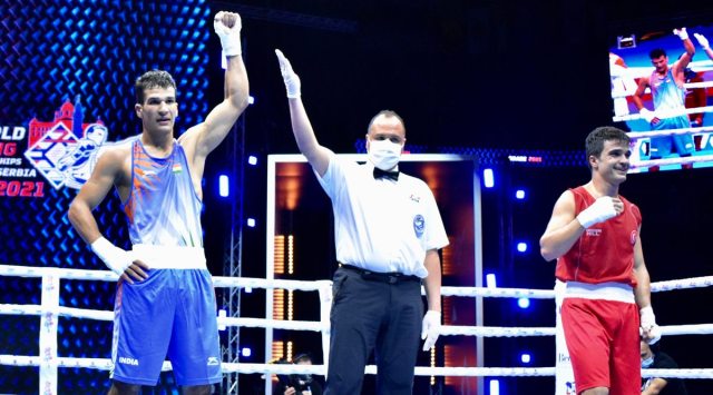 Boxing World C'ship: Akash Sangwan wins opening bout (Source: BFI/Twitter)