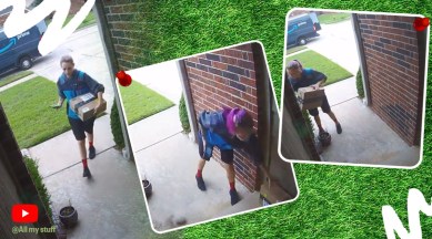 amazon delivery hide package from husband, amazon delivery viral video, funny tiktok, trending, indian express, indian express news