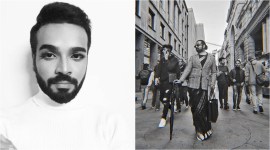 bengali man in a saree man wear saree, bengali man wear saree in milan, desi man wear sari in milan, man wears saree in italy, men wearing woman clothing, viral news, indian express,