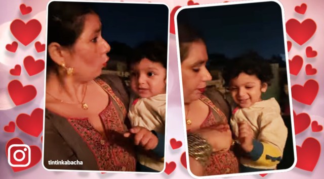 Toddler's reaction roti sabzi viral video, toddler reaction, baby funny reactions, funny baby videos, trending, indian express, indian express news