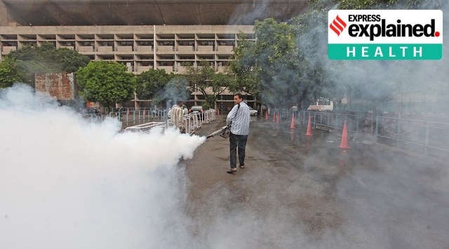 Anti-dengue measures at the Punjab and Haryana High Court in Chandigarh. (Express Photo: Kamleshwar Singh, File)