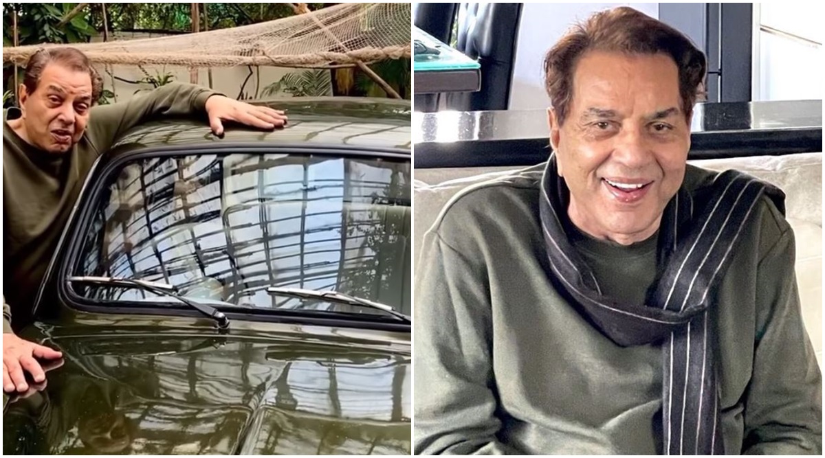 Dharmendra shows off his 'beloved baby', a 61 year old car that he bought  as a struggler. Watch | Entertainment News,The Indian Express