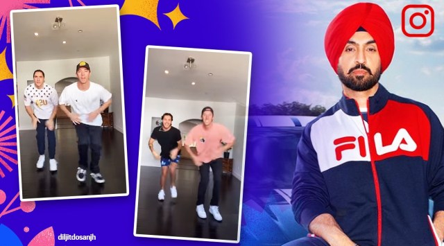 Diljit Dosanjh on instagram, dance on black and white, guys dancing on Diljit Dosanjh, guys dancing on black and white, black and white moonchild era, diljit dosanjh moonchild era, indian express, indian express news, trending, trending news