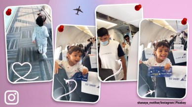 girl's pilot dad viral video, girl's reaction on seeing father viral video, girl father viral clip, pilot father, trending, indian express,indian express news