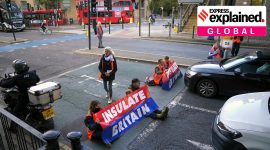 Insulate Britain, Insulate Britain protests, Britain protests, Britain roads blocked, Indian Express